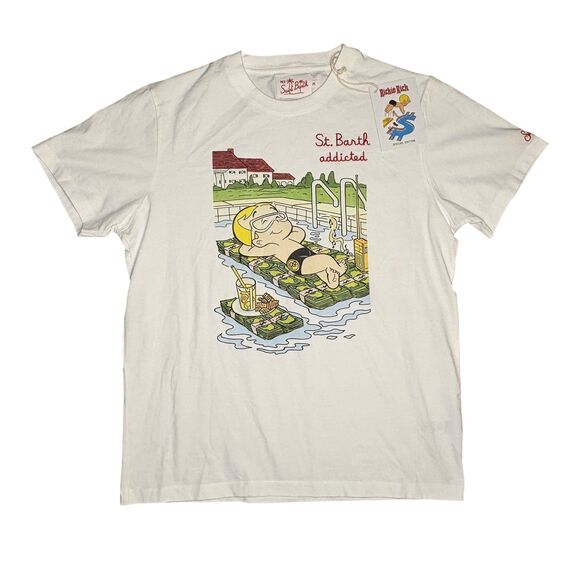 MC2 Saint Barth Man Cotton T-shirt - Richie Rich Print Special Edition Men’s Med - Picture 1 of 5